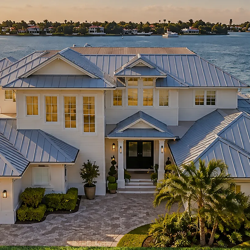 Waterfront Homes in Naples, Florida: canal-front house with a dock and pool in Royal Harbor, Naples, Florida