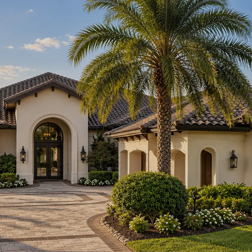 Golf course and homes at Talis Park, North Naples, Florida
