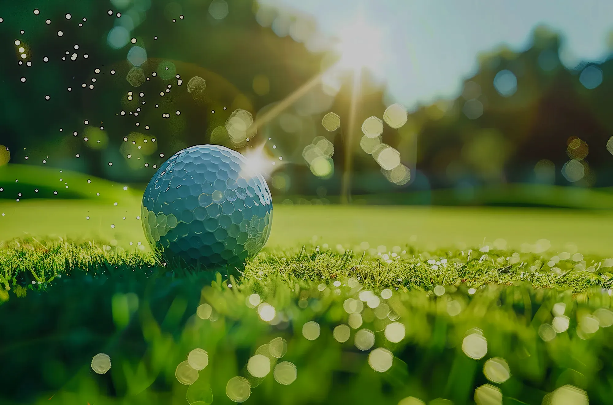 Golf ball on a sunlit green in one of the private golf communities of Naples, Florida